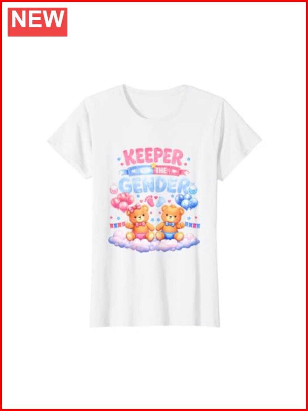 Gender Reveal Baby Bear Balloon Tee Short Sleeve Women's T-Shirt